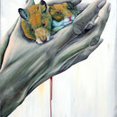 "M.W.", 0,92x0,70,Öl, Acryl & Lack auf Holz, 2012