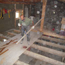 Extraction de l'ancien plancher.