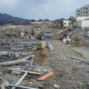 陸前高田、線路跡。雇用促進住宅・下宿団地付近