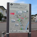 １５００　町役場付近の配置図と津波避難場所
