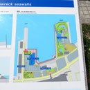 １３６３　小名浜港の説明図（軍艦２隻を沈めて防波堤を造った）