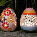 Ostereier beleuchtet