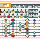 Griffbrett-Training · Tonleitern: 1x Dur, 3x Moll, 5 Penta-Pattern, 7 Modi/Kirchentonarten · 7 Tonstufen · Akkorde