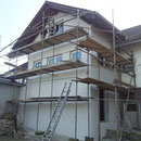 Fassade Anbau Struckturputz Edelputz nachher