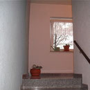 Treppenhaus saniert, Putzabbruch, Sanierputz, Malerarbeiten