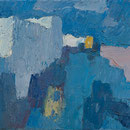 Wilfried Kirschl, Blaue Landschaft, Mykonos (2. Fassung), Öl auf Leinwand, 1962. (Foto: Johannes Plattner)