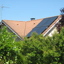 Ensemble de 4 panneaux solaires thermiques DE DIETRICH posés sur tuiles