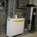 Chaudière gaz condensation 130 kW pour locaux tertiaires, préparateur d'eau chaude gaz 30kW