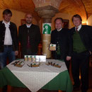 v.l.n.r. Thomas Schitter (Aufnahme), Rupert Rohrmoser (Aufnahmeleiter), Arūnas Pečiulis (Künstlerischer Leiter), Robert Leitner (Aufnahmeleiter)