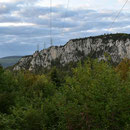 Blick unter der Hochspannungsleitung nach Norden zum Schilt