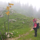 Auf dem Col de Porte haben wir die Krete erreicht. Der Nebel wird dicker