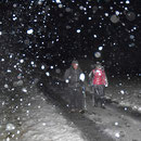 Auf dem Rückweg kurz im Schneegestöber, danach schüttet es wieder aus Kübeln