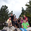 Gruppenfoto auf dem Rüttelhorn - 5 Min. später sind wir tropfnass!