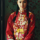 160 - Dongsheng Wang - Red Flower Coat - Oil on canvas - 145x55