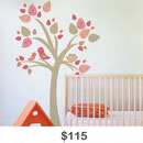 Tree with Birds Nest Wall Decal