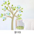 Tree with Family of Owls Wall Decal