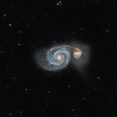 M51, Meade 8" F=1300mm, 60x5min avec Canon 1000D, 14 avril 2015, Nicolas