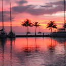 Endlich mal ein schöner Sonnenuntergang auf Raiatea