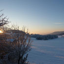 Sonnenaufgang nach einer kalten Nacht - Blick von unserem Haus