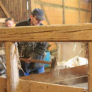 Abbau der Holzwand