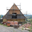Giebel Westseite mit Holzverschalung