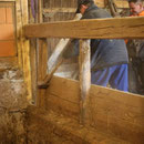Abbau der Holzwand