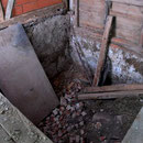 "Untergeschoss" an der Südostwand