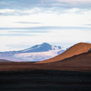 Evening view from Dyngjufjalladalur towards Kverkfjöll along some nameless hills