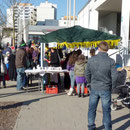 Stand der Schaumäuse auf dem Marktplatz. Hier gabs Waffeln, Kakao und Kaffee
