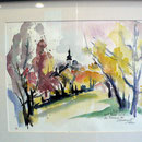 "Herbst in Burgbernheim", ein Aquarell von Ernst-Martin Eras