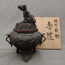 須賀月芳　高岡銅器3足 香炉 寿 香立 風炉 須賀月芳 高岡銅器3足 香炉 寿 香立 風炉 - メルカリ
