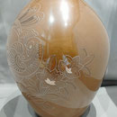 2025-110．鋳銅鳳凰紋銀線象嵌花瓶 - 高岡銅器展示館