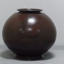 高岡銅器　竹治作　花器　壺 送料無料】 銅製花瓶 福丸形 鶴 / 花瓶 フラワーベース 花器