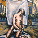 1982 - MATERNIDAD EN LA AVENIDA (146x114cms.)
