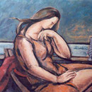 2002 - MUJER PENSATIVA (Colección privada) (73x92cms.)