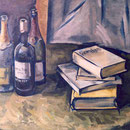 1984 - LIBROS Y BOTELLAS (65x92cms.)