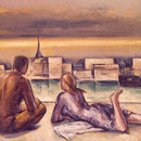 1988 - PAREJA EN EL ATARDECER (114x162cms.)
