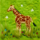 WOLLBILD GIRAFFE - FILZ MIT HERZ FILZBILDER WOLLBILDER AUS MÄRCHENWOLLE