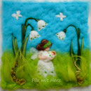 WOLLBILD MÄRZENBECHER-BLUMENKINDER - FILZ MIT HERZ  WOLLBILDER WOLLBILDER BILDER AUS MÄRCHENWOLLE
