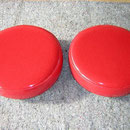 Barhocker aufgepolstert und mit Kunstleder "Flitter" neu bezogen.