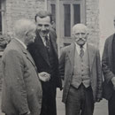 Bürgermeister Karl Ramsel mit Jakob Funk, Josef Appel und Adam Becker