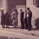 Nachbartreffen mit Hans Mayer und Frau Katharina, Jakob Weber und Frau Katharina, geb. Karpp, Günther Stadkler mit Frau Erika und Tochter und Ännchen Schneider, geb. Hauß 
