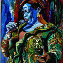 Diane Reeves unter Glas gerahmt,  90 x 70 cm