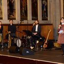 Bei der Verleihung des Deutschen Kindertheaterpreises und des Deutschen Jugendtheaterpreises 2016 im Kaisersaal des Frankfurter Römer mit der Band "Tier aus Ton" (Foto: Karin Berneburg)
