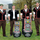 Die Emmentaler Kranzgewinner vl. Mathias Wiedmer, Michael Moser, Thomas Sempach und Matthias Aeschbacher