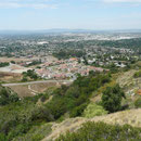 Aussicht von der Felix Fluorite Mine nach Westen auf Azusa, CA