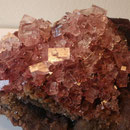 Durch Algeneinschlüsse rosa gefärbter Halit (Stufenbreite ca. 30 cm), Gem-O-Rama, Trona, CA