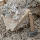 Grosser Feldspat aus einem Pegmatit, Cahuilla Mts, Riverside County, CA