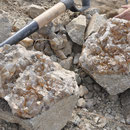 Leider beschädigte Rauchquarzstufen, Crystal Ridge, Inyo Mts., CA
