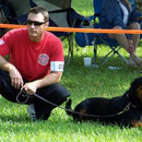 John and Achilles at the show